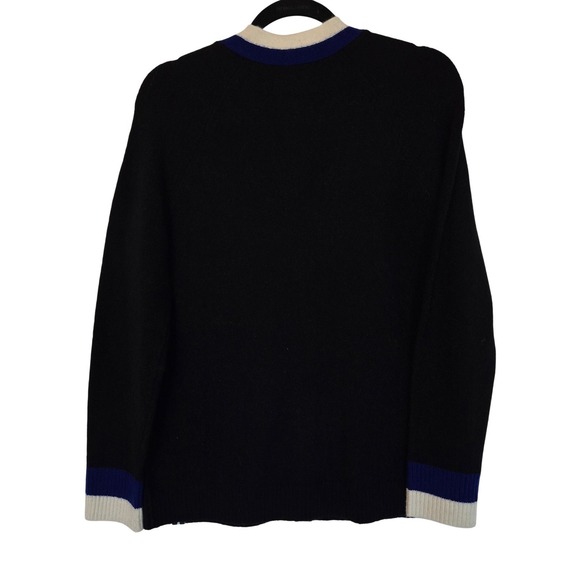 Court‎ and Rowe Cardigan Knit Wool Blend Black Blue Quiet Luxury Minimalist S - Picture 8 of 10